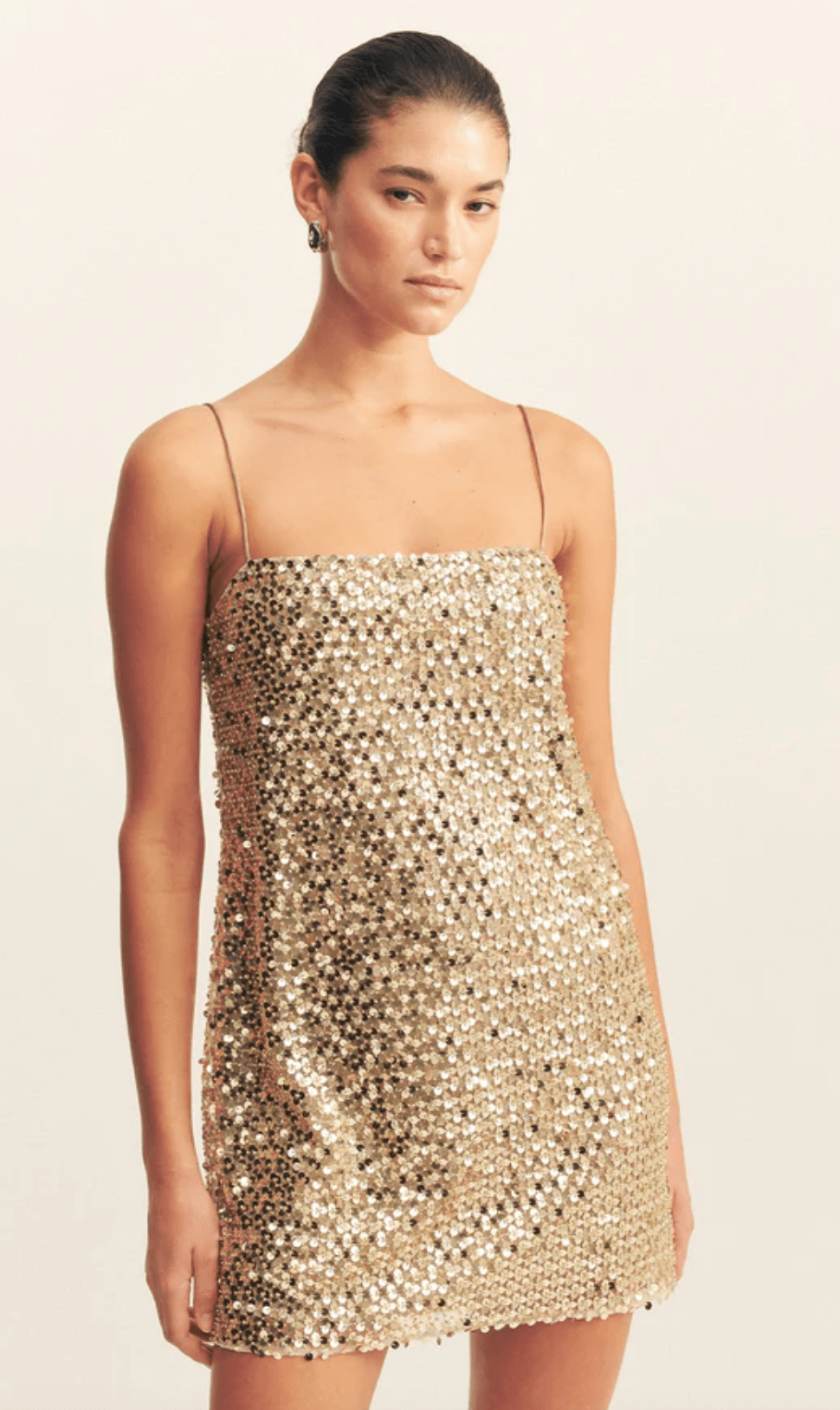 Gold Bria Mini Dress - Amor Lafayette