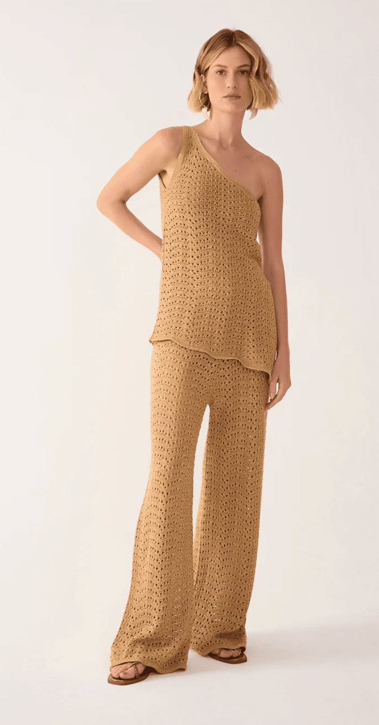 Gold Knit Lurex Pant - Amor Lafayette