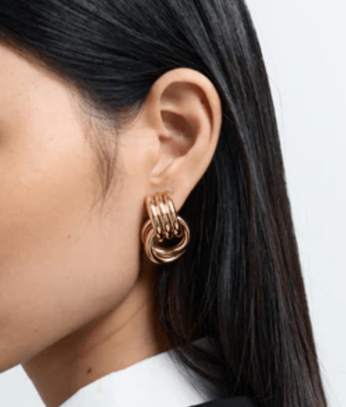 Gold Mini Knot Earrings - Amor Lafayette
