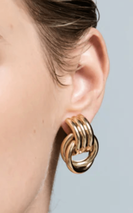 Gold Mini Knot Earrings - Amor Lafayette
