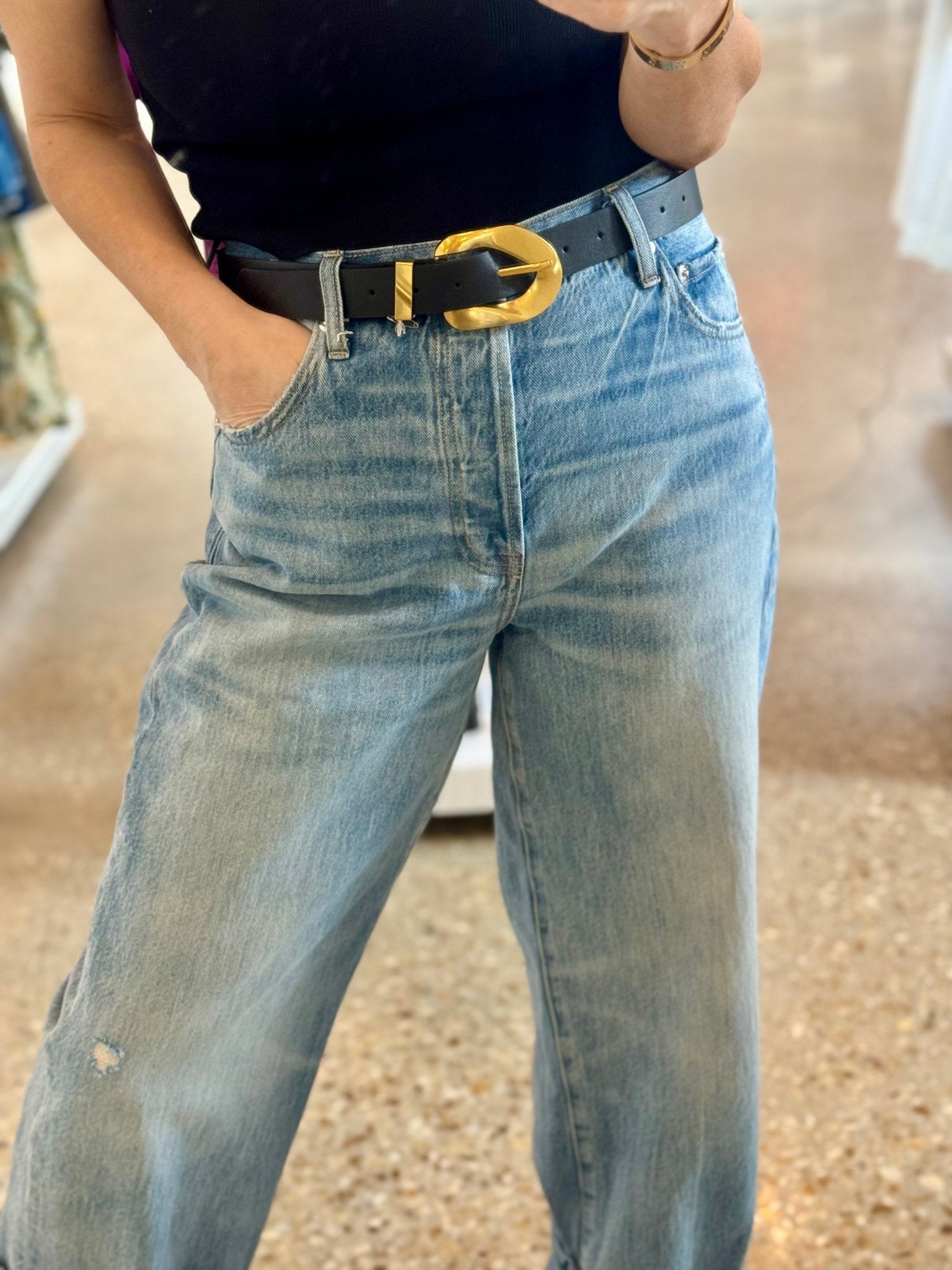 Gold Point Statement Buckle Belt - Amor Lafayette