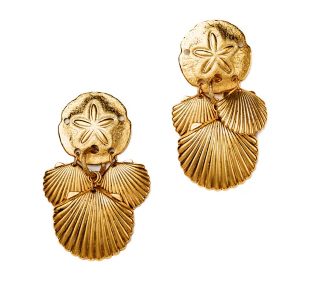 Gold Shellette Earrings - Amor Lafayette