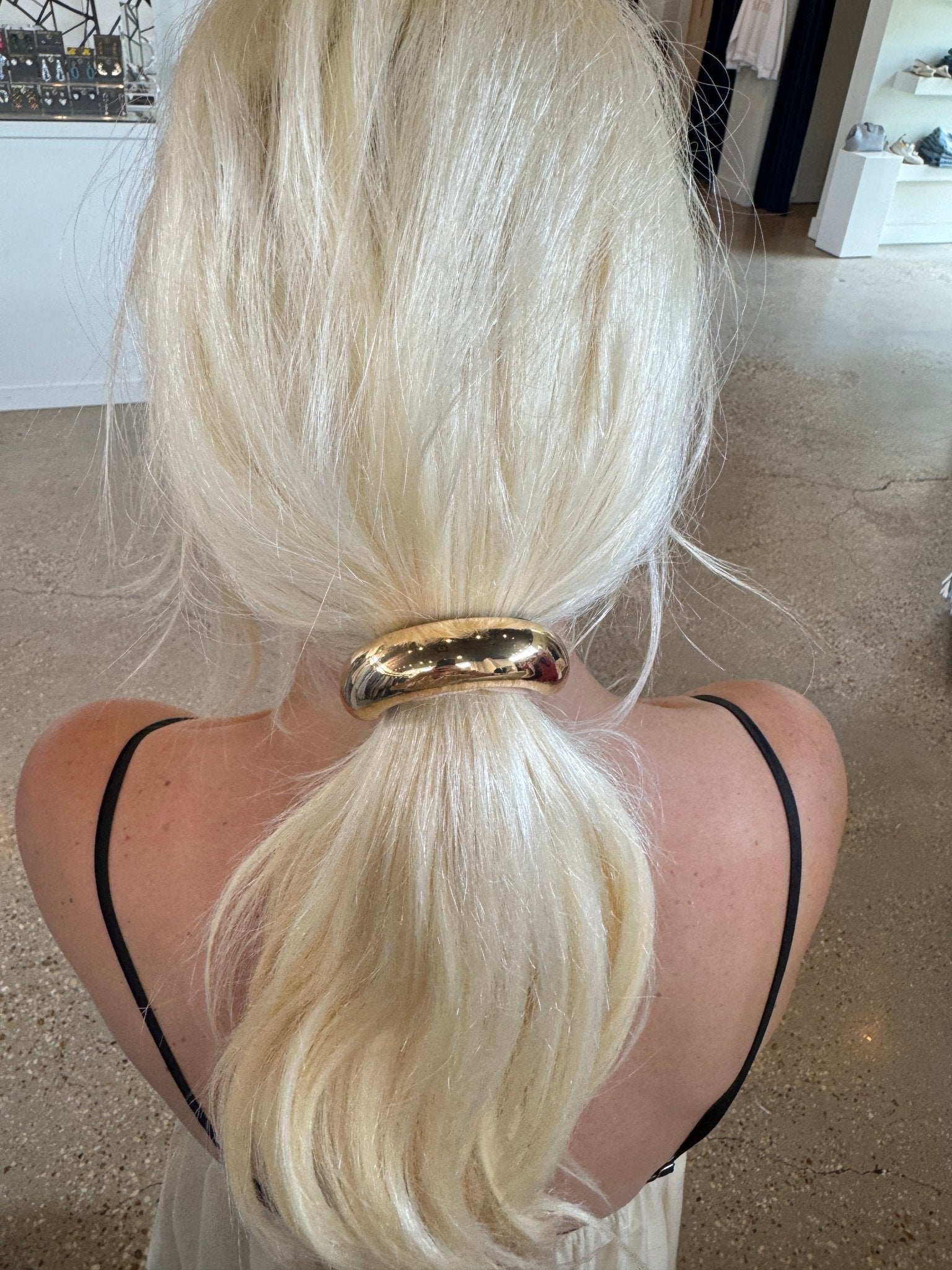 Gold Wide Metal Hair Cuff - Amor Lafayette