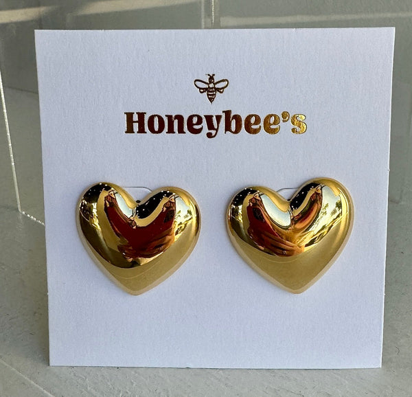 Golden Heart Earrings - Amor Lafayette