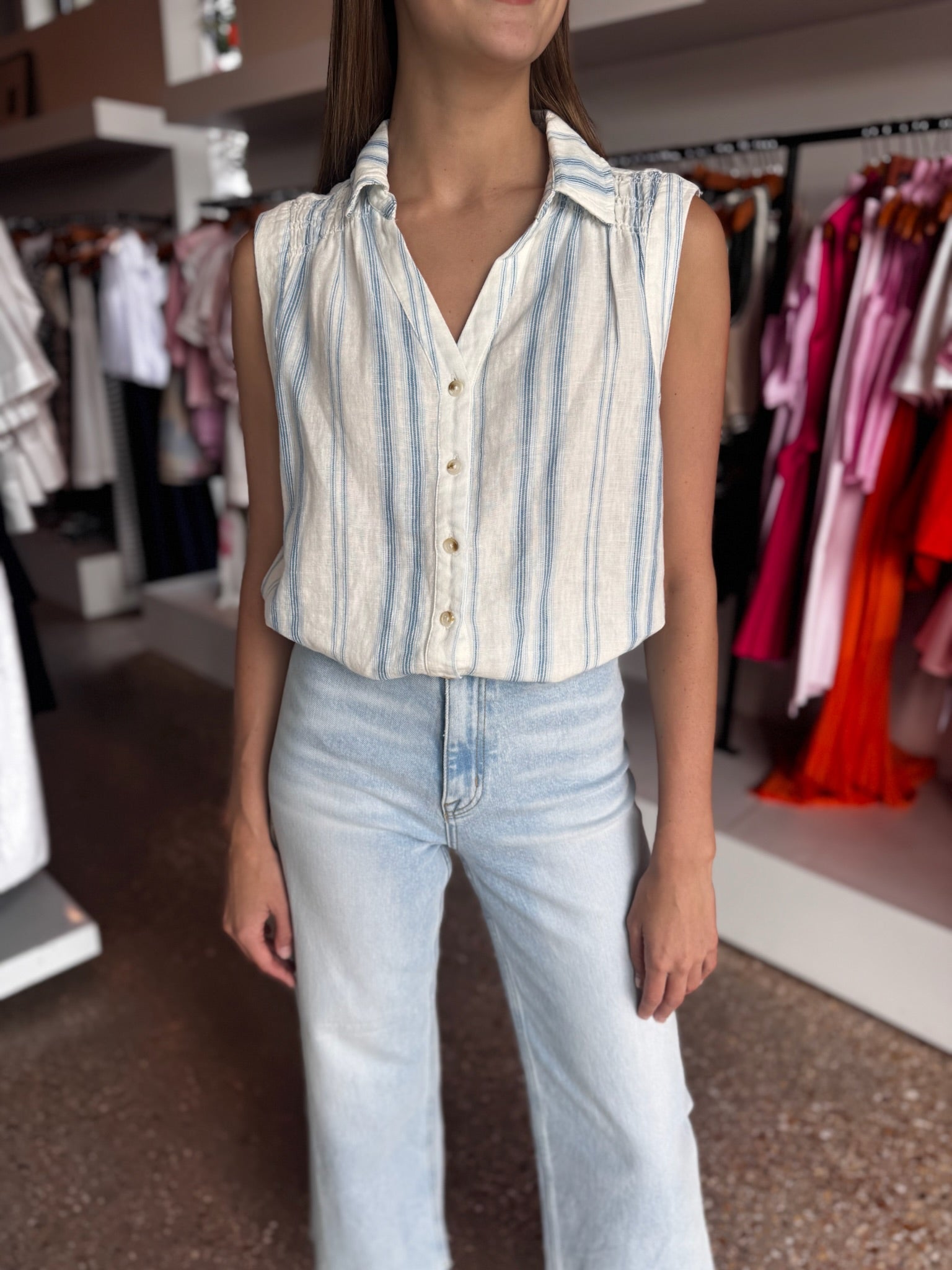 Gradiant Blue Stripe Daniela Shirt - Amor Lafayette