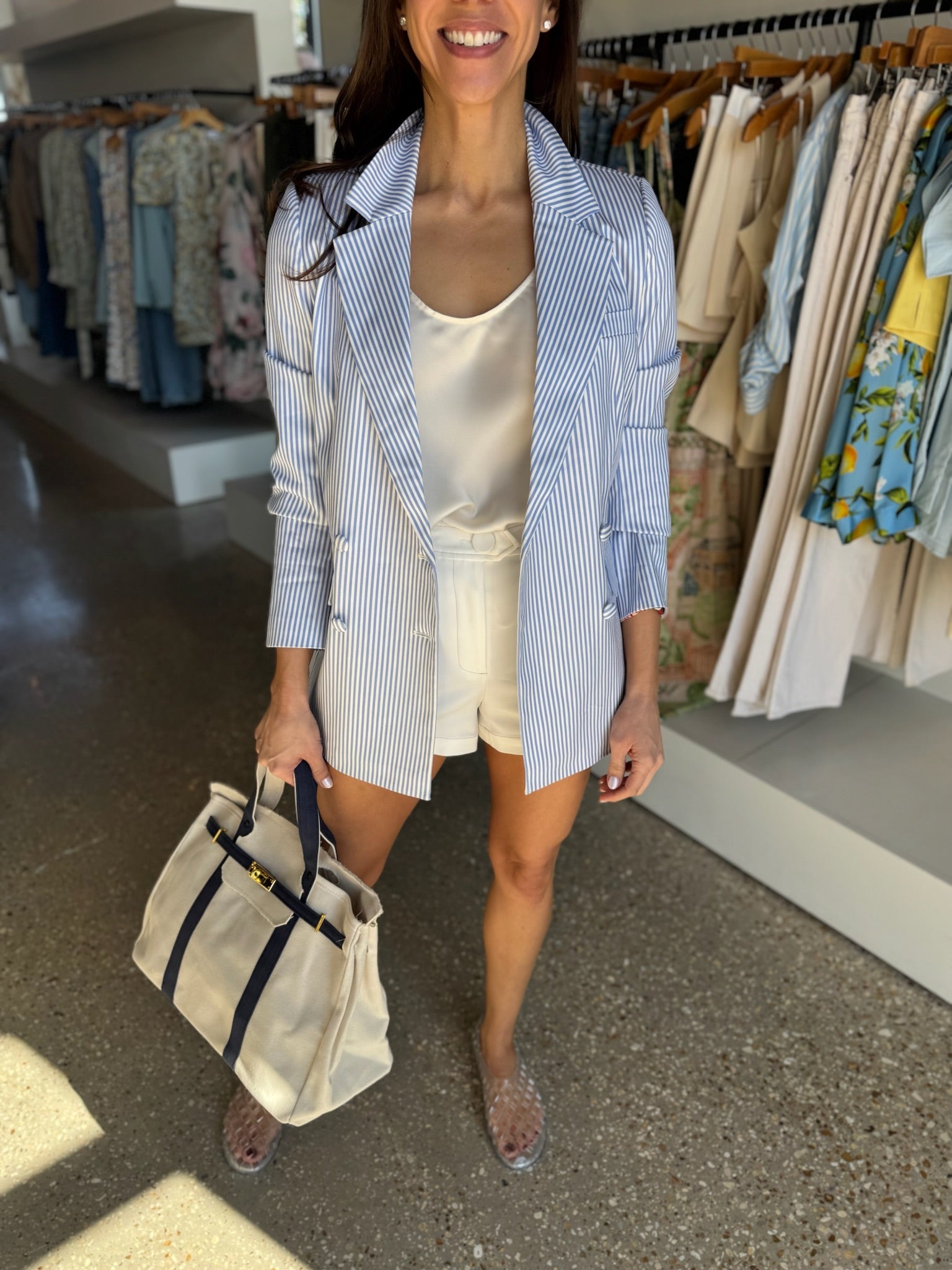 Grapemist Stripe Bristol Blazer - Amor Lafayette