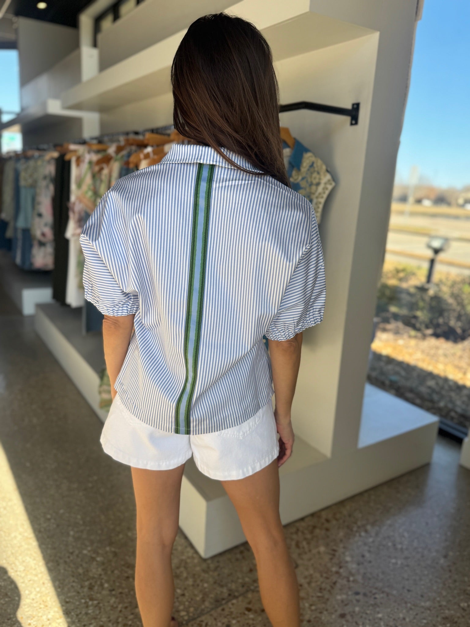 Grapemist Stripe Poppy Top - Amor Lafayette