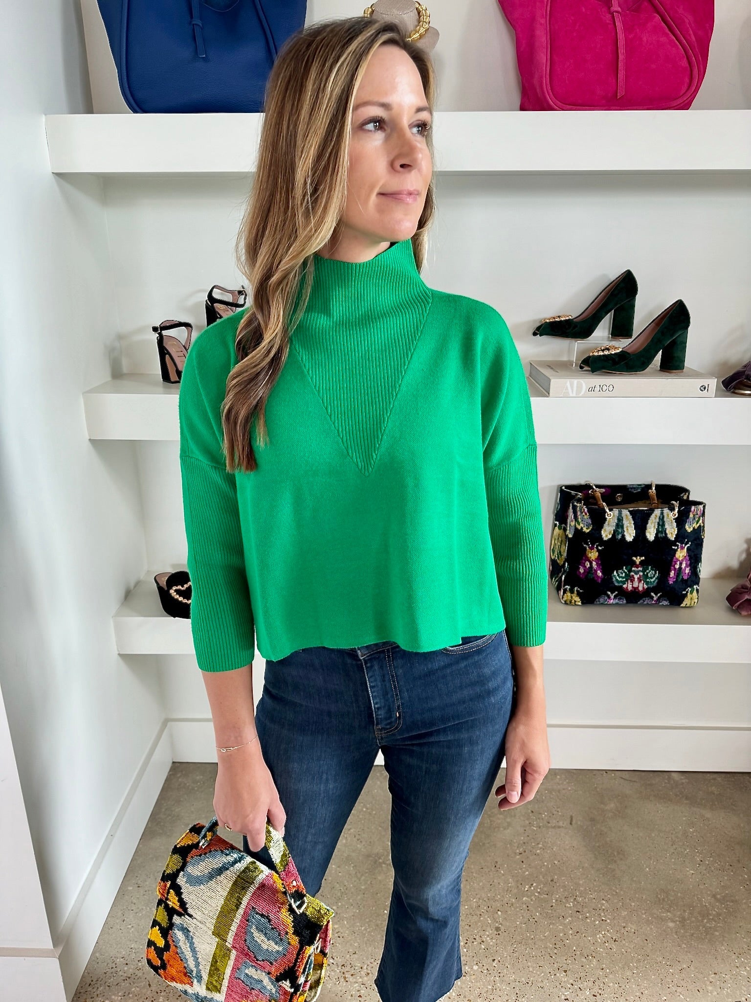 Green Claudie Popover - Amor Lafayette