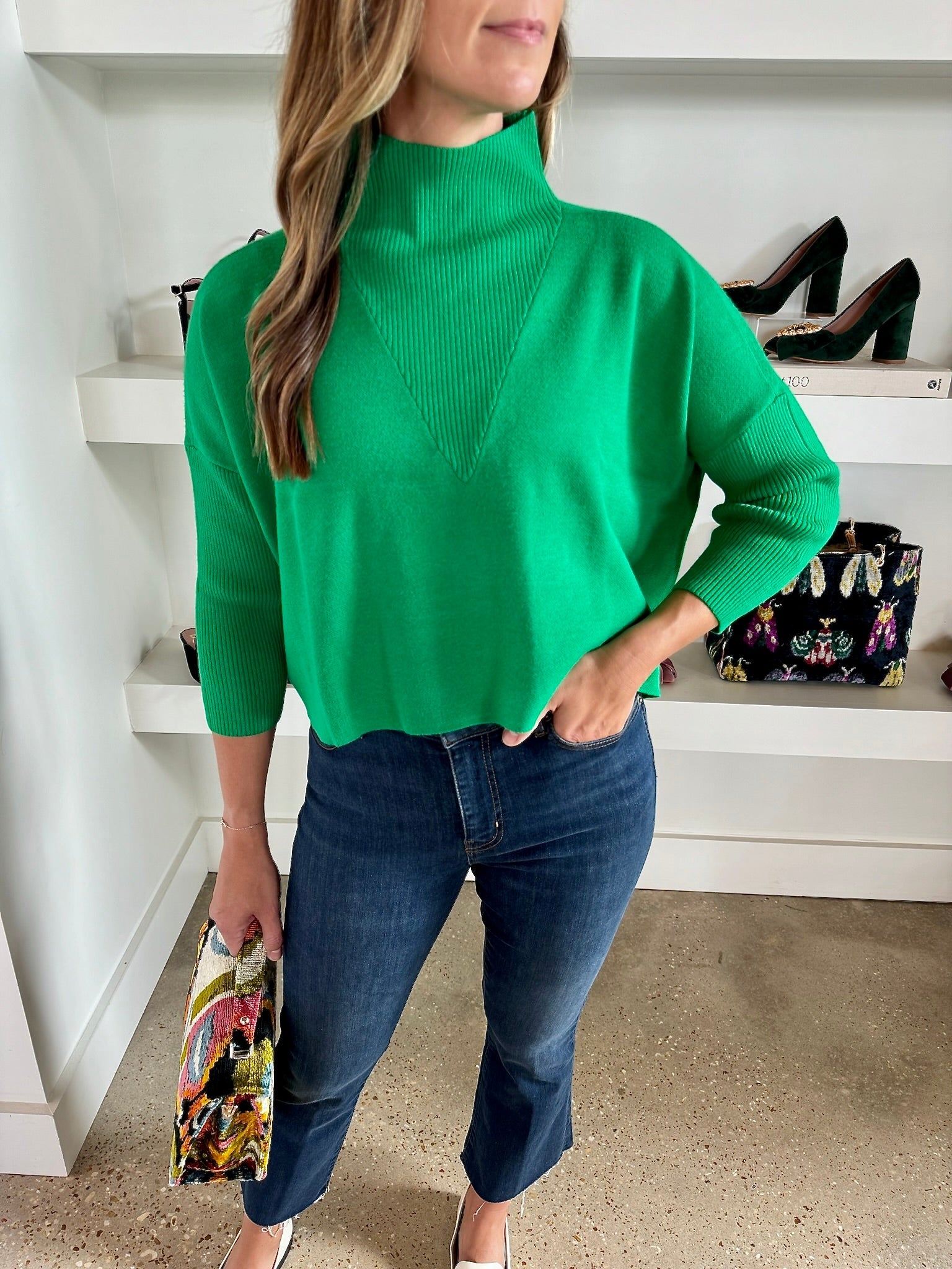 Green Claudie Popover - Amor Lafayette