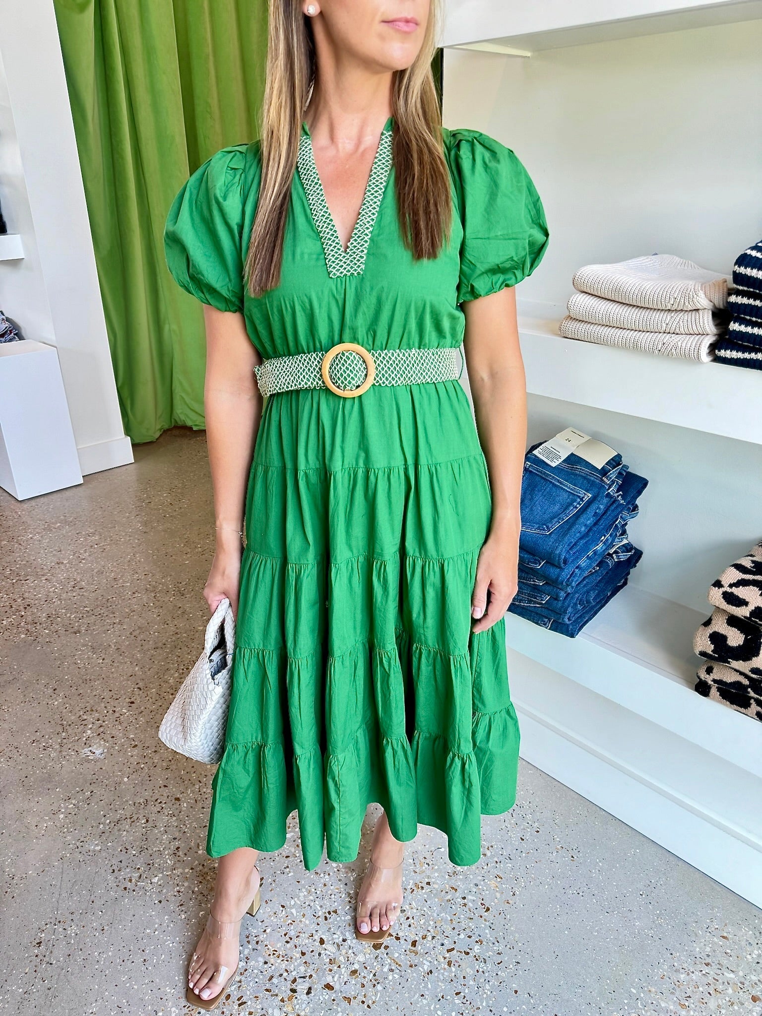 Green Daphne Dress - Amor Lafayette