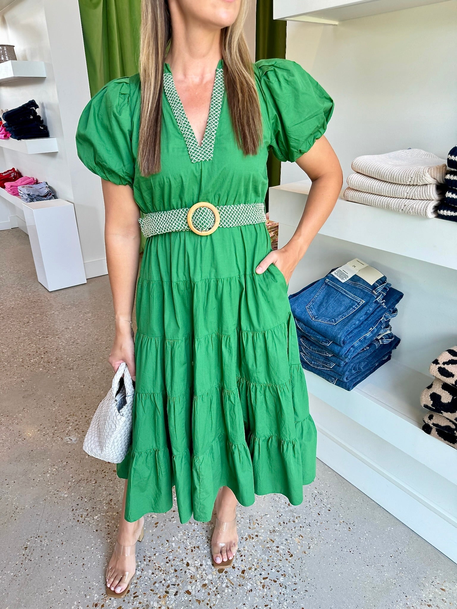 Green Daphne Dress - Amor Lafayette