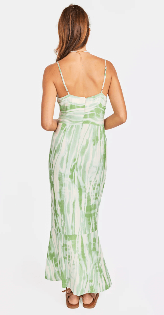 Green Ivory Tropical Storm Slip Dress - Amor Lafayette