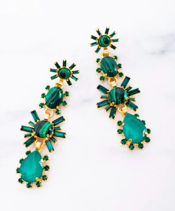 Green Lila Earrings - Amor Lafayette