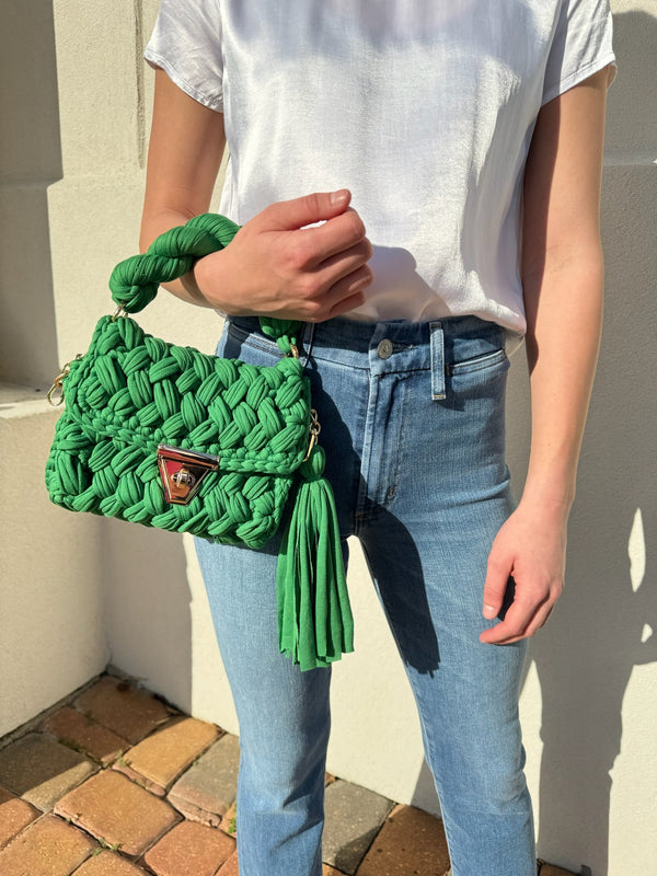 Green Montego Woven Bag - Amor Lafayette