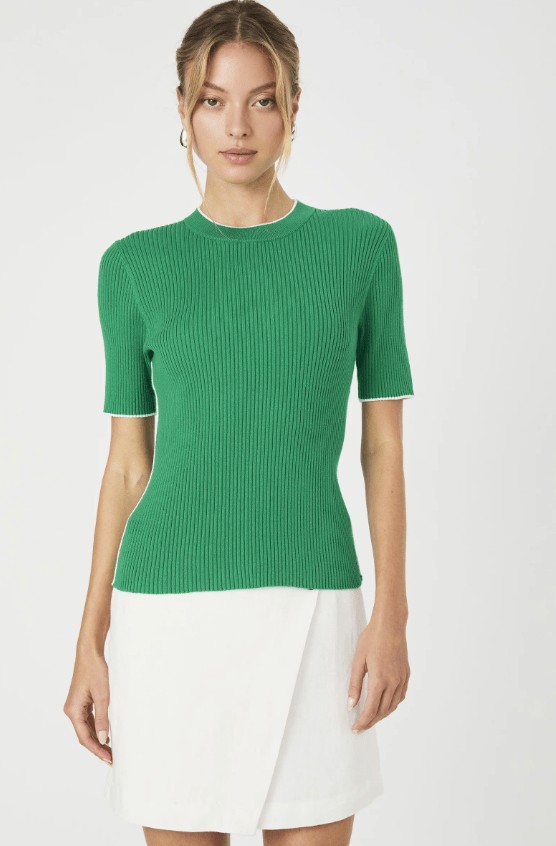 Green Mozza Short Sleeve Jumper - Amor Lafayette