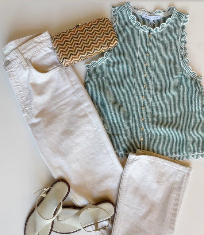 Green Stripe Zola Top - Amor Lafayette