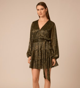 Green/Gold Metallic Amabel Dress - Amor Lafayette