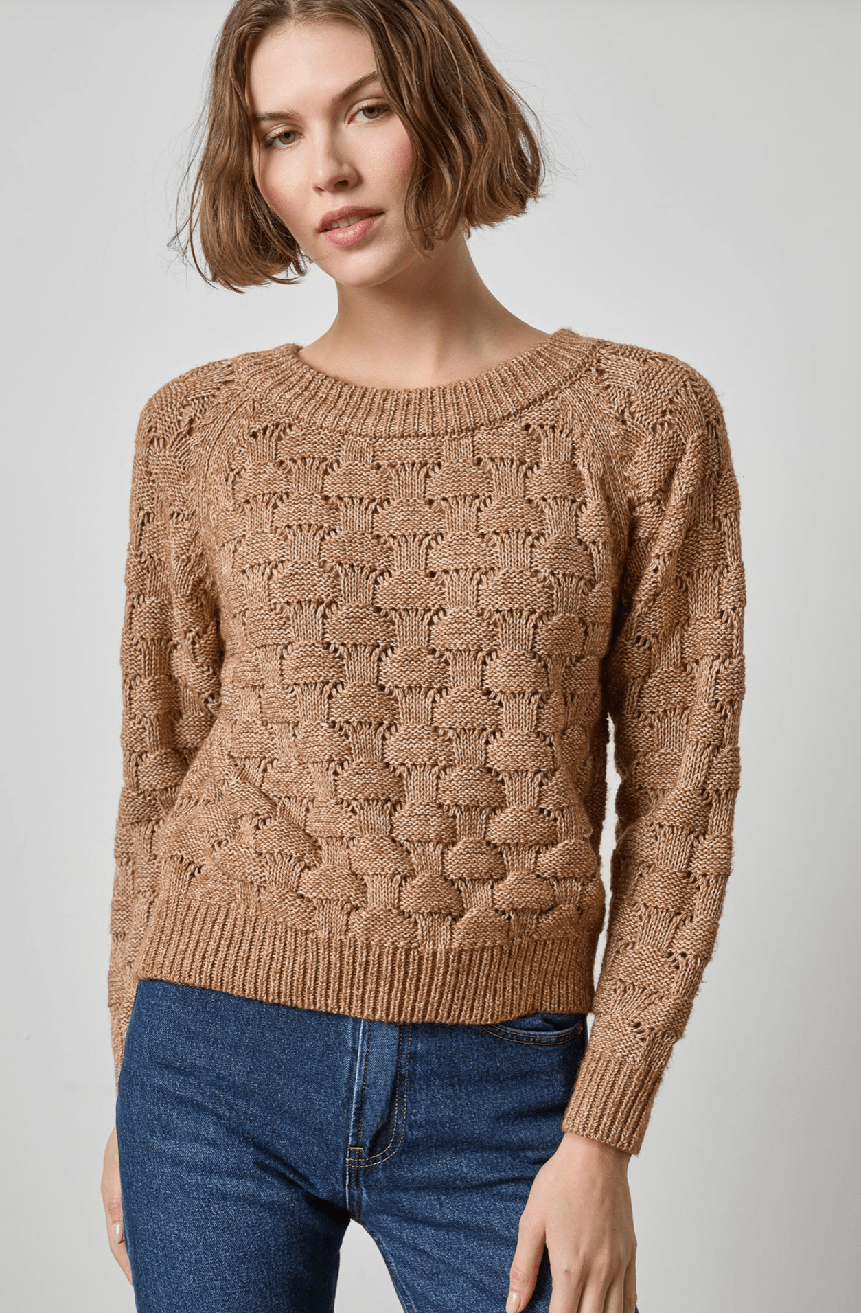 Hazelnut Long Sleeve Ballet Neck Sweater - Amor Lafayette