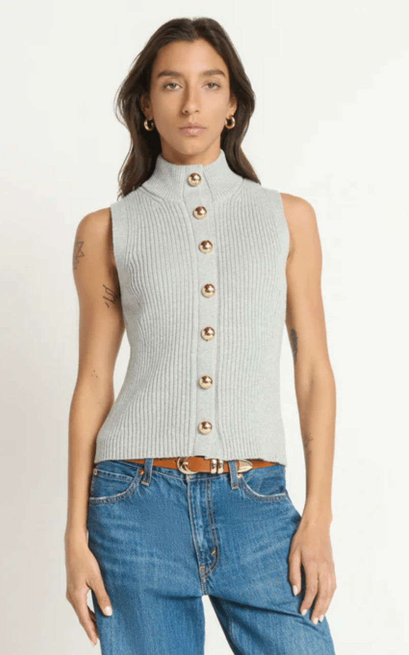 Heather Grey Ira Sweater Vest - Amor Lafayette