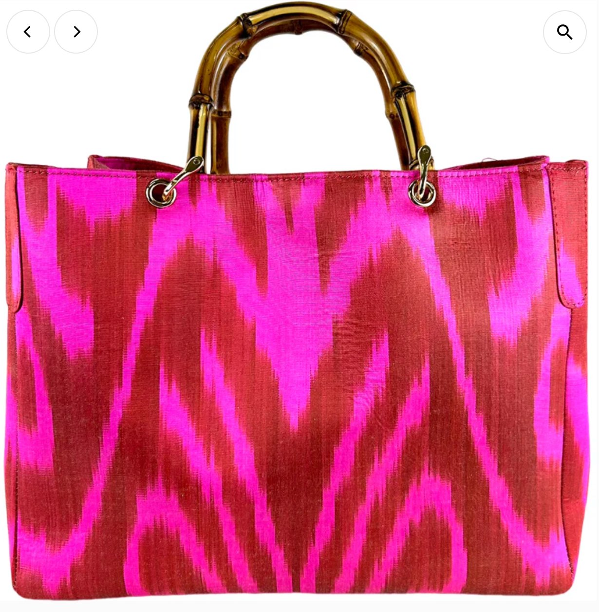 Hot Pink/Red Small Avery Bamboo Tote - Amor Lafayette