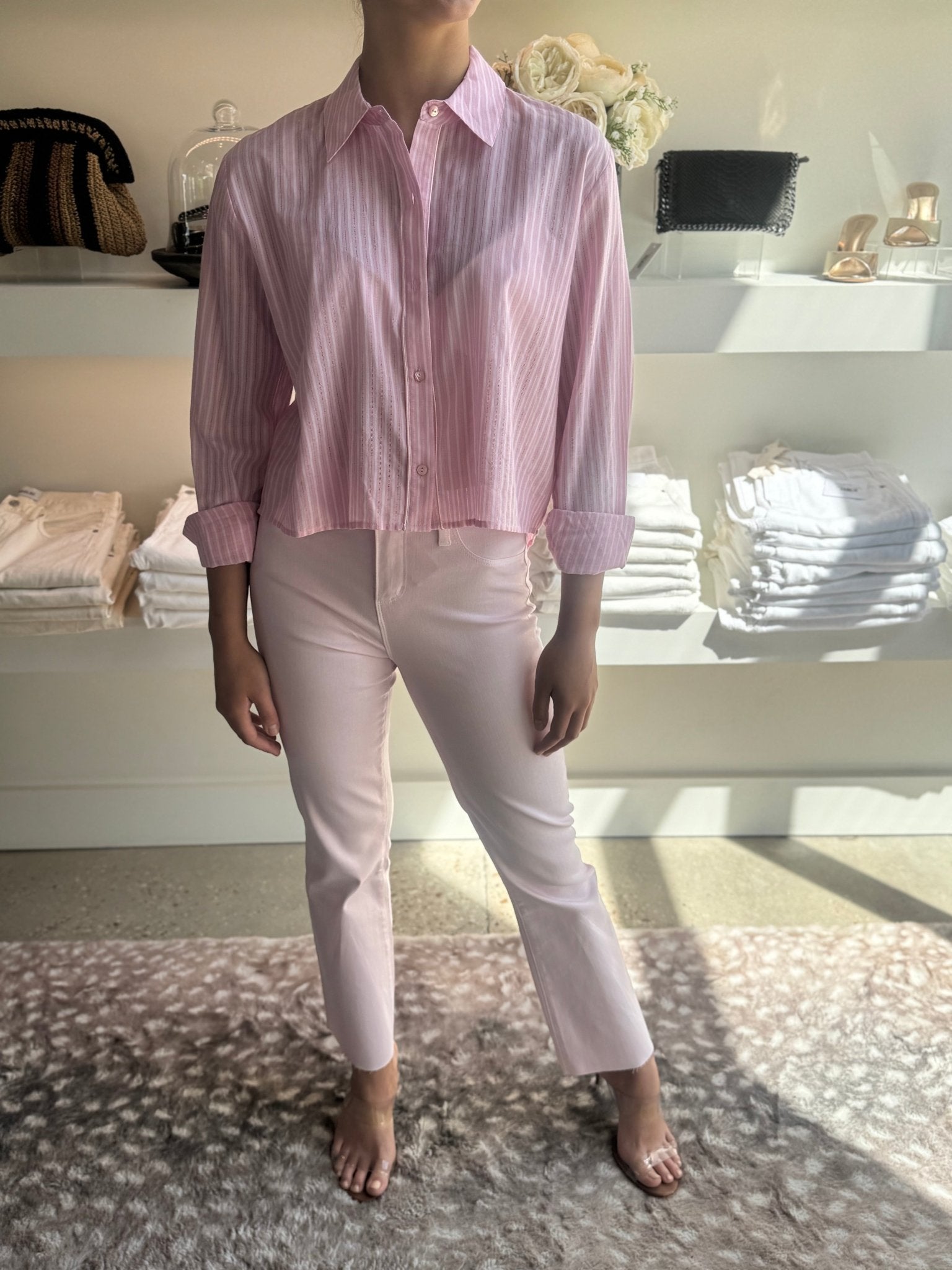 Icy Lilac Coated Kendra Crop Flare - Amor Lafayette
