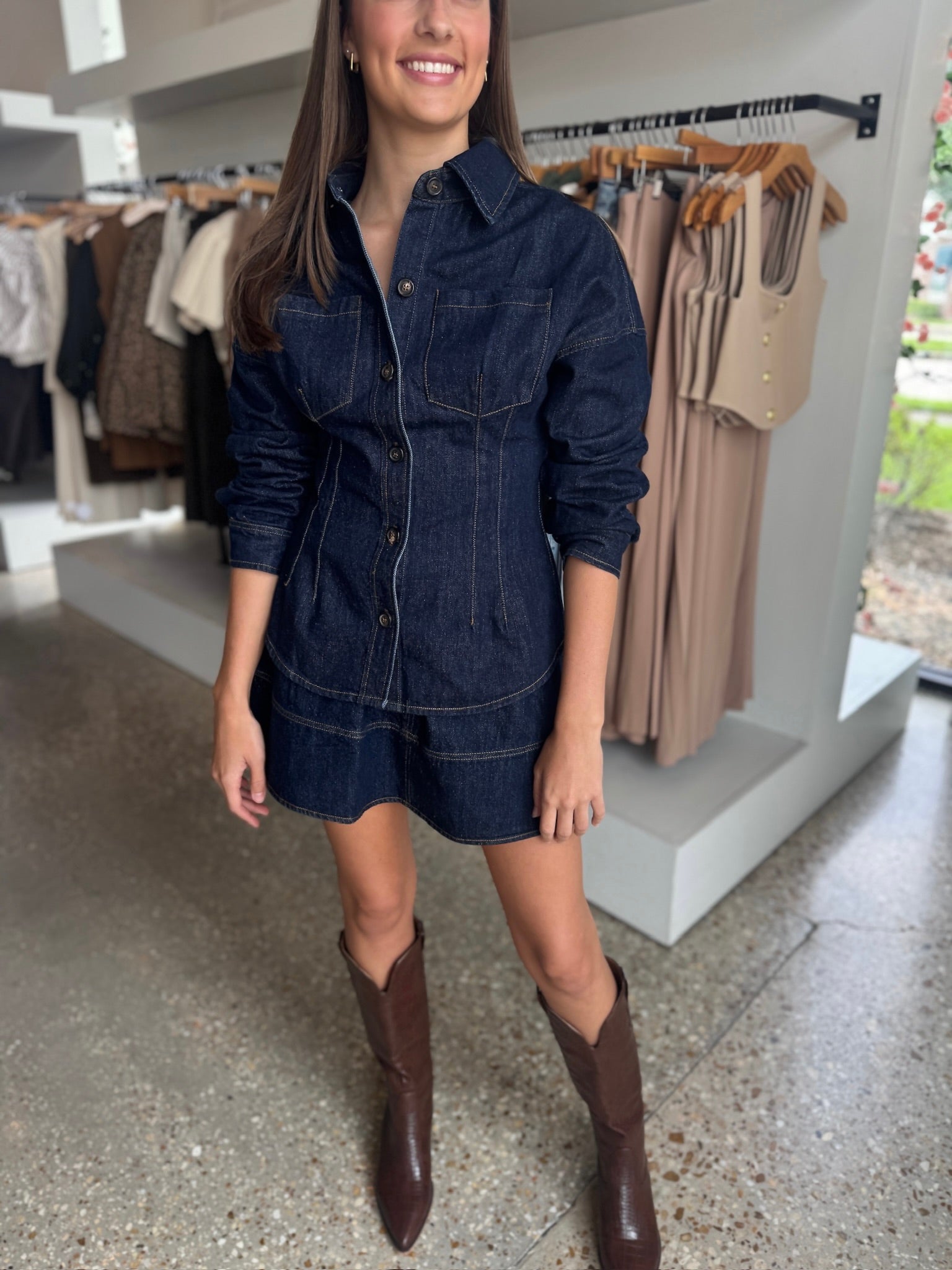 Indigo Caryl Hourglass Jacket - Amor Lafayette