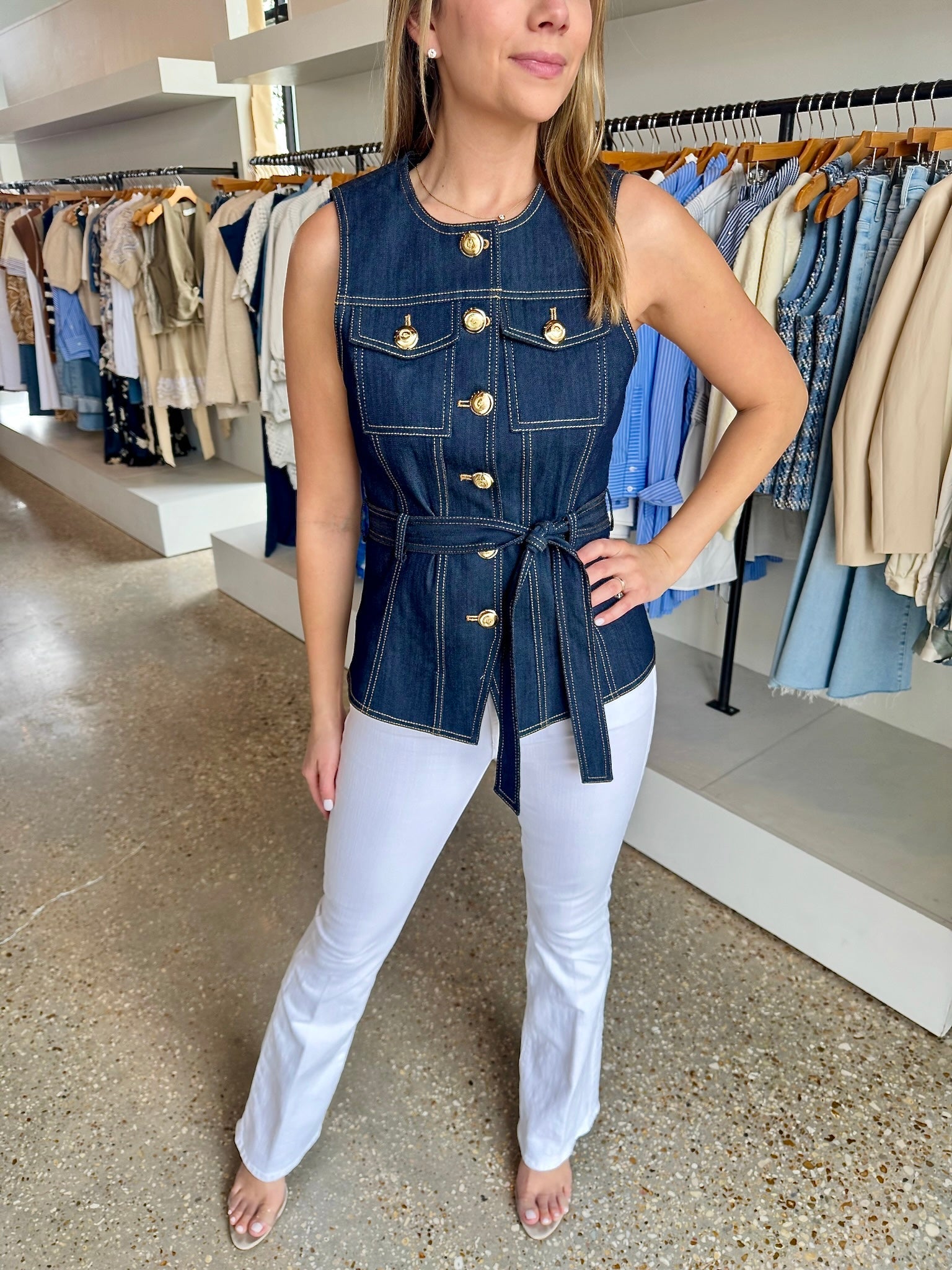 Indigo Denim Reenee Vest - Amor Lafayette