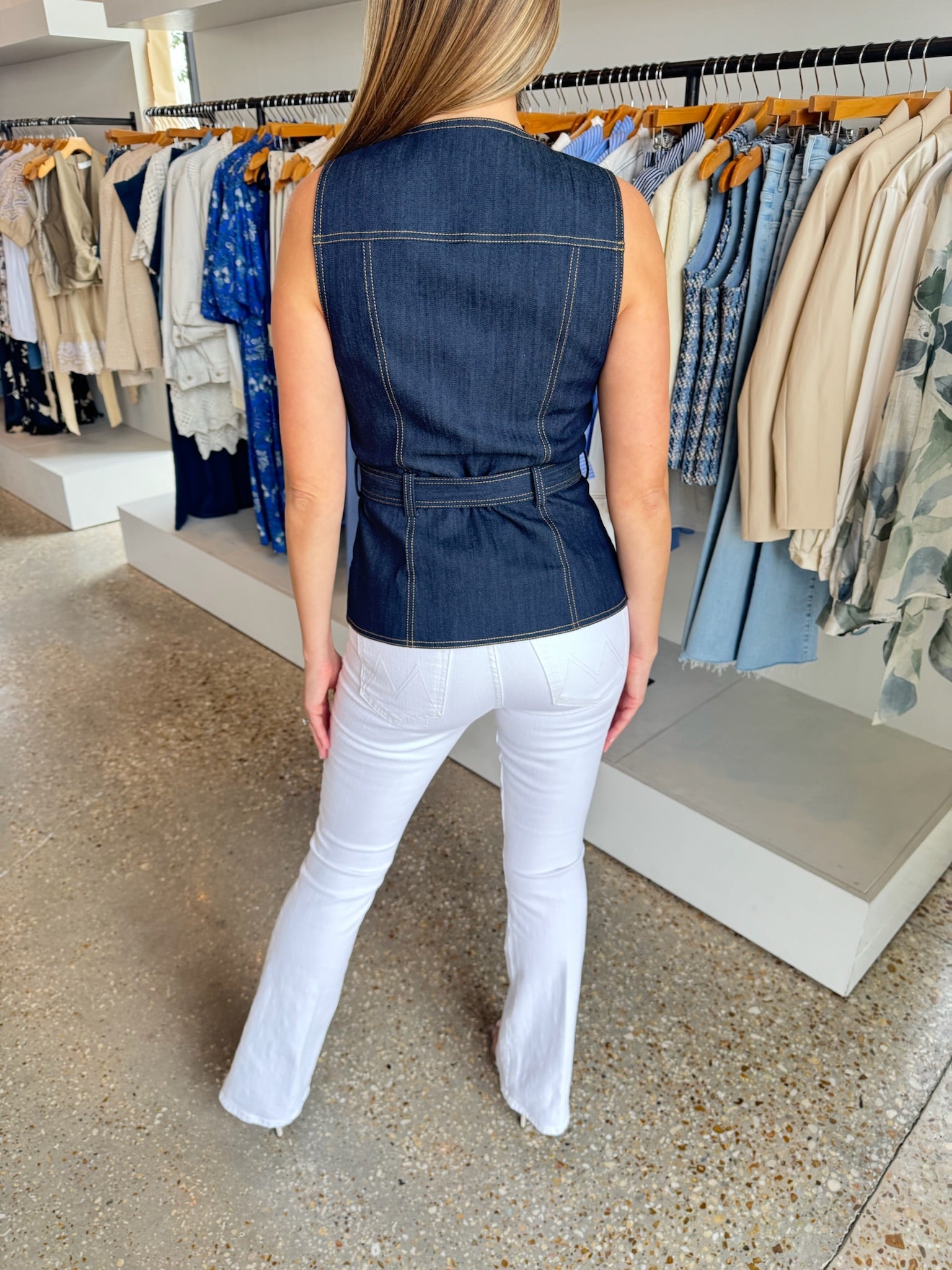 Indigo Denim Reenee Vest - Amor Lafayette