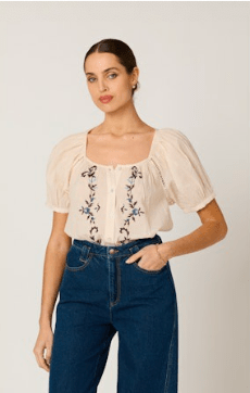 Ivory Adeline Blouse - Amor Lafayette