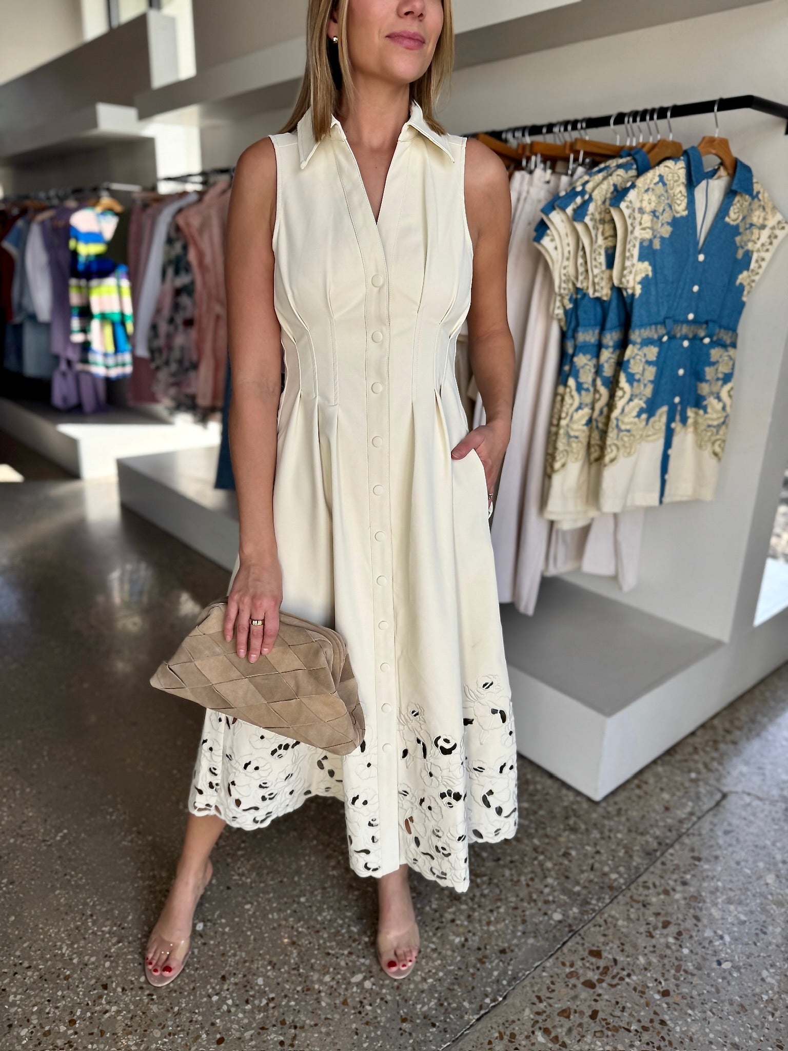 Ivory Alitzel Midi Dress - Amor Lafayette