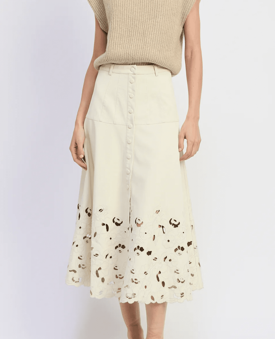 Ivory Alitzel Midi Skirt - Amor Lafayette