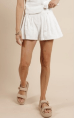 Ivory Beautiful Day Linen Pleated Shorts - Amor Lafayette