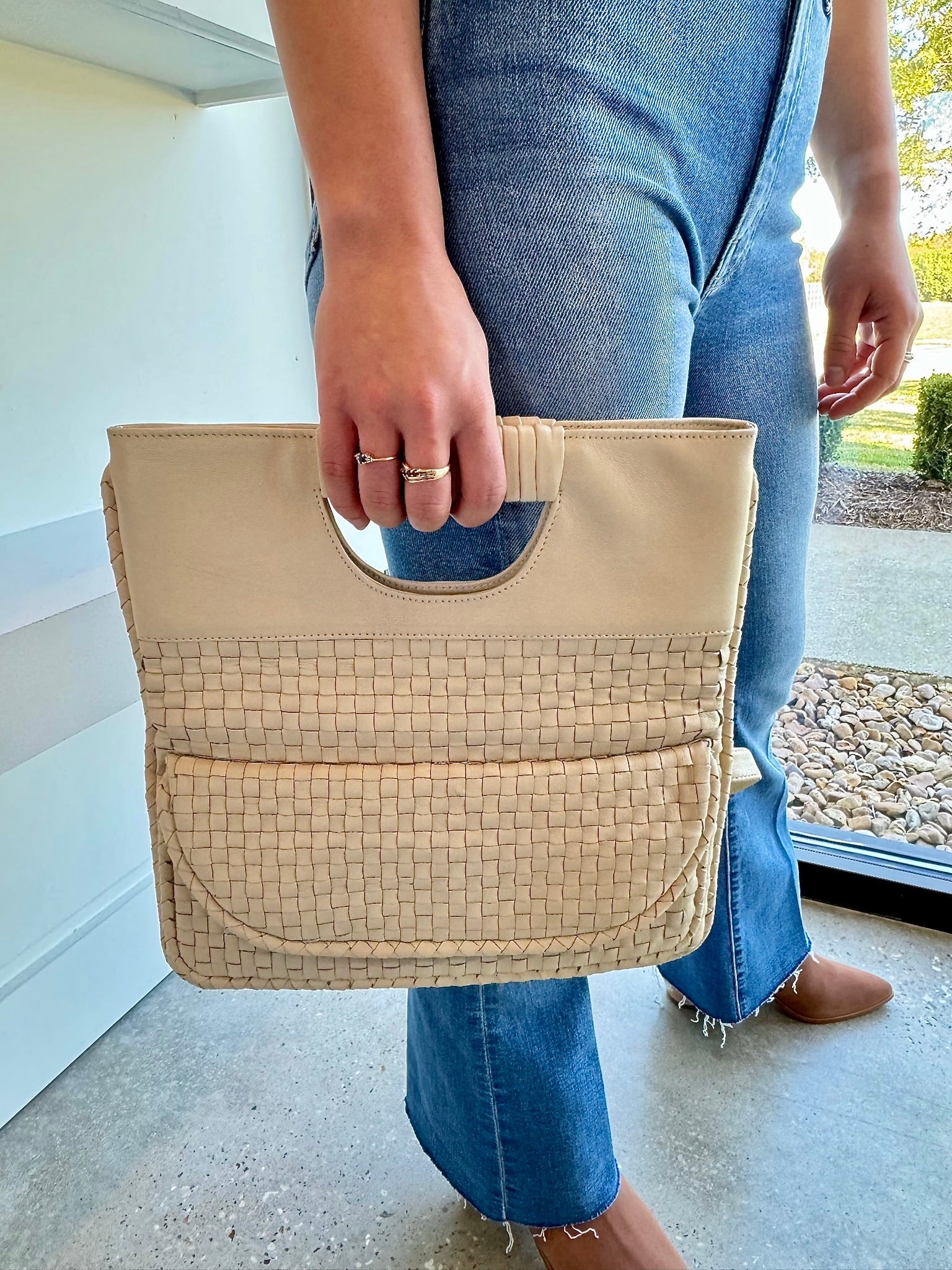 Ivory Clarisse Woven Clutch - Amor Lafayette