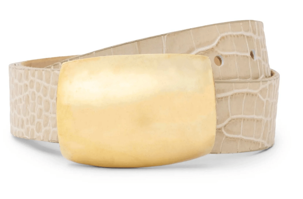 Ivory Croc Milou Belt - Amor Lafayette