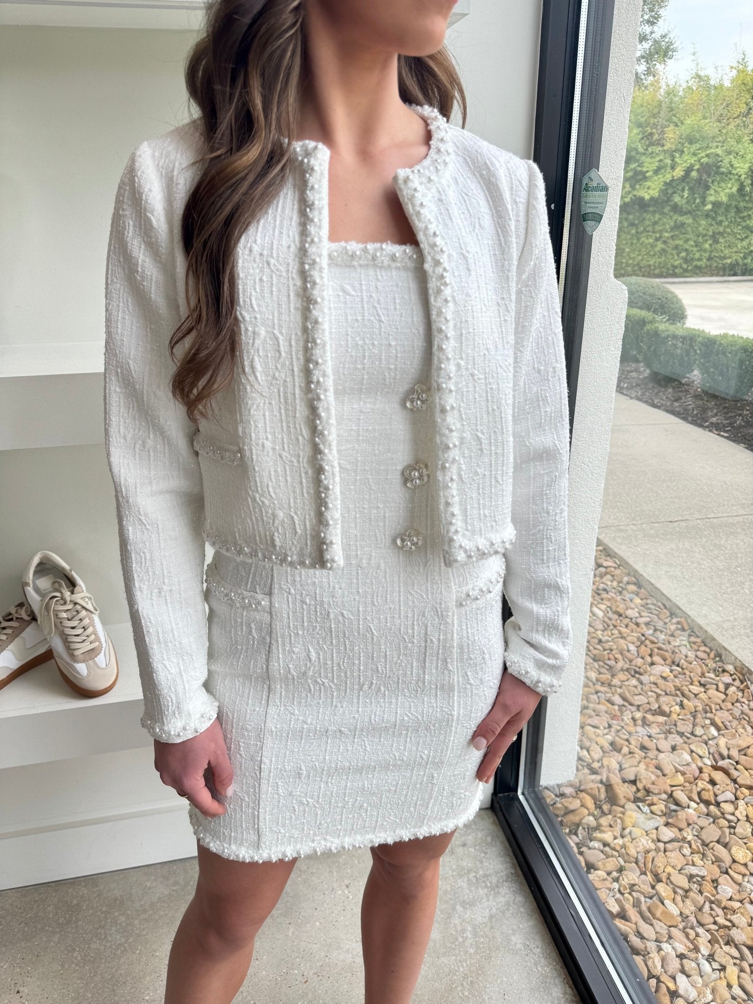 Ivory Mabel Boucle Jacket - Amor Lafayette