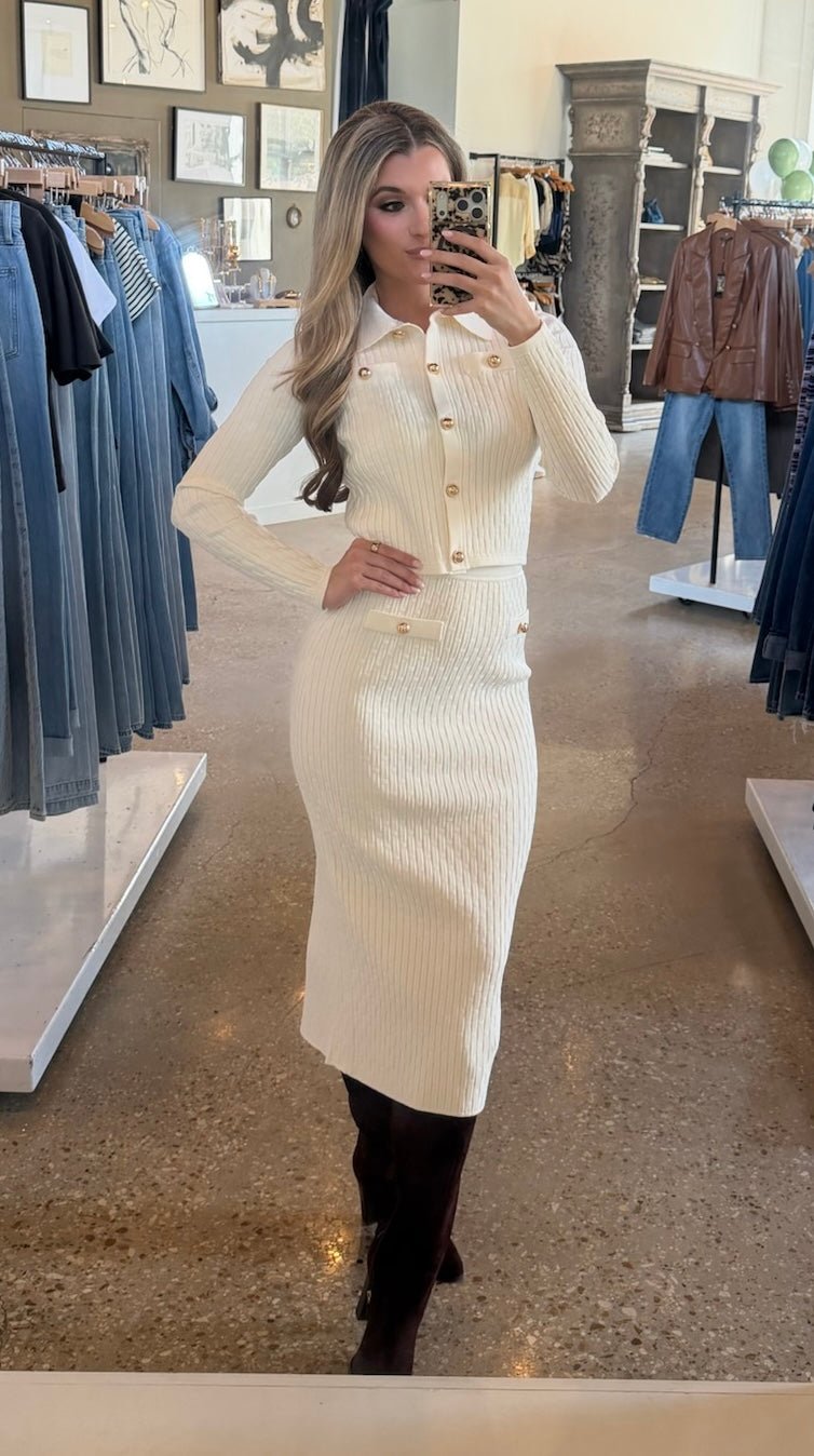 IVORY MILLA MIDI SKIRT - Amor Lafayette