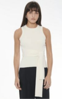 Ivory Molly Sleeveless Tie - Front Top - Amor Lafayette