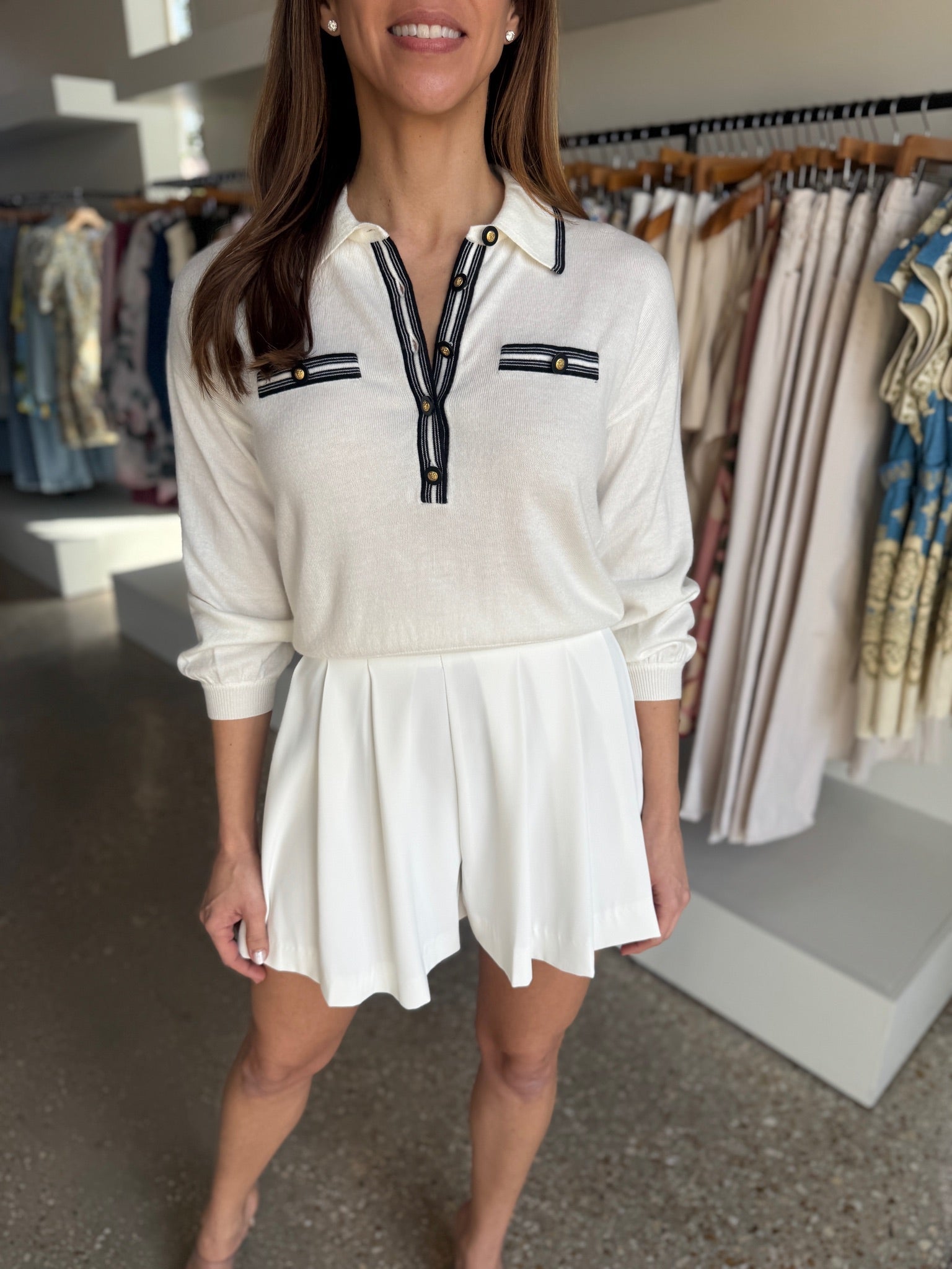 Ivory Naamah Pleated Short - Amor Lafayette