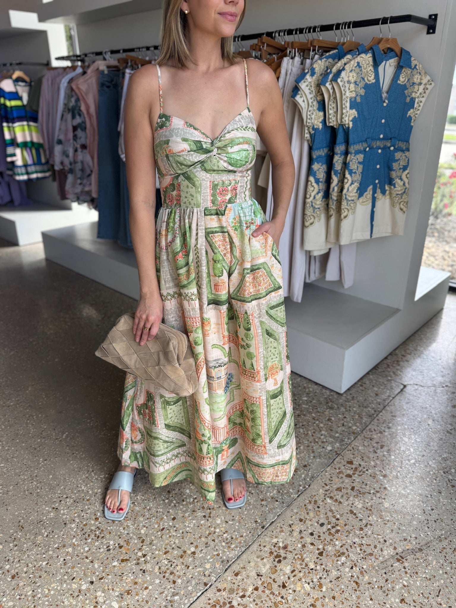 Ivory Olive Sariyah Maxi Dress - Amor Lafayette