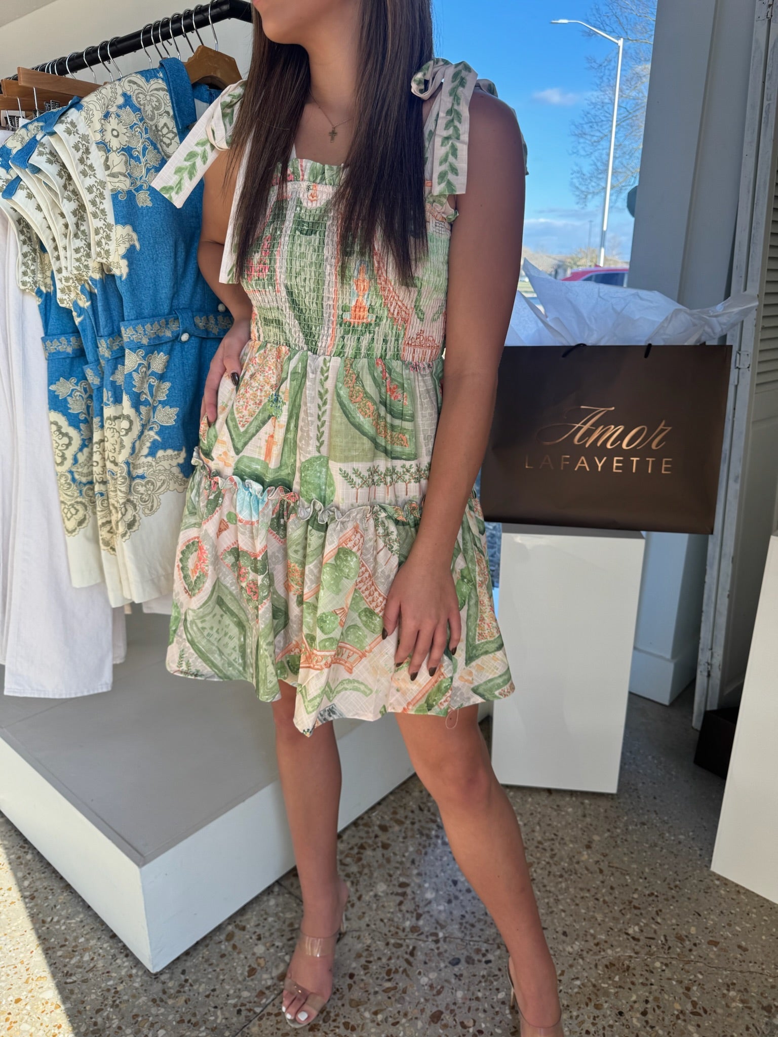 Ivory Olive Sariyah Mini Dress - Amor Lafayette