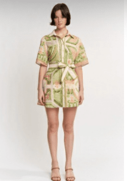 Ivory Olive Sariyah Mini Shirt Dress - Amor Lafayette
