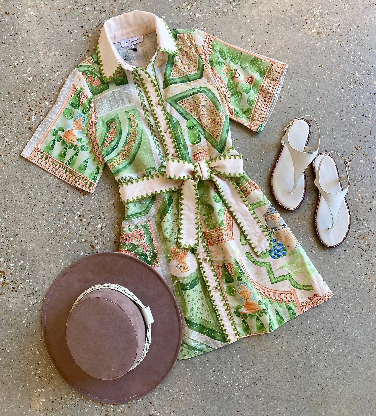 Ivory Olive Sariyah Mini Shirt Dress - Amor Lafayette