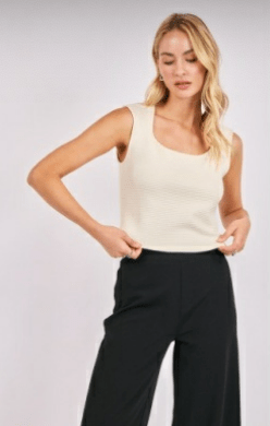 Ivory On A Stroll Knit Top - Amor Lafayette