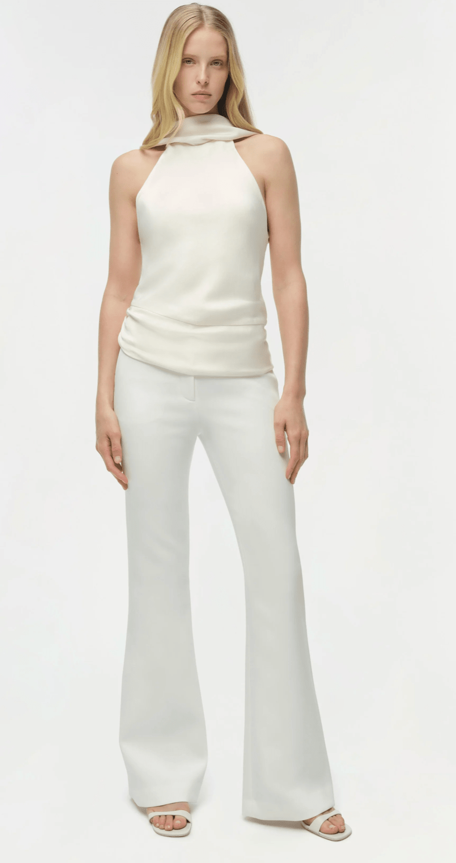 Ivory Samira Satin Cape Top - Amor Lafayette