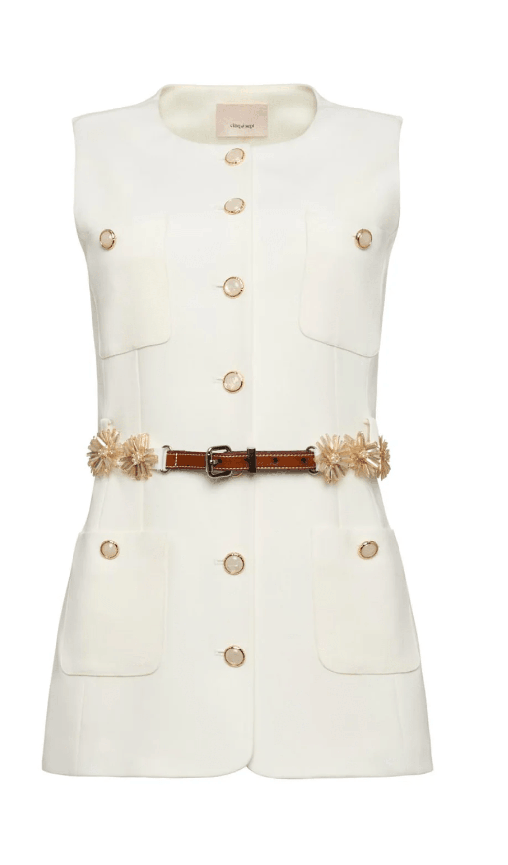 Ivory Sunflare Belt Kole Vest - Amor Lafayette