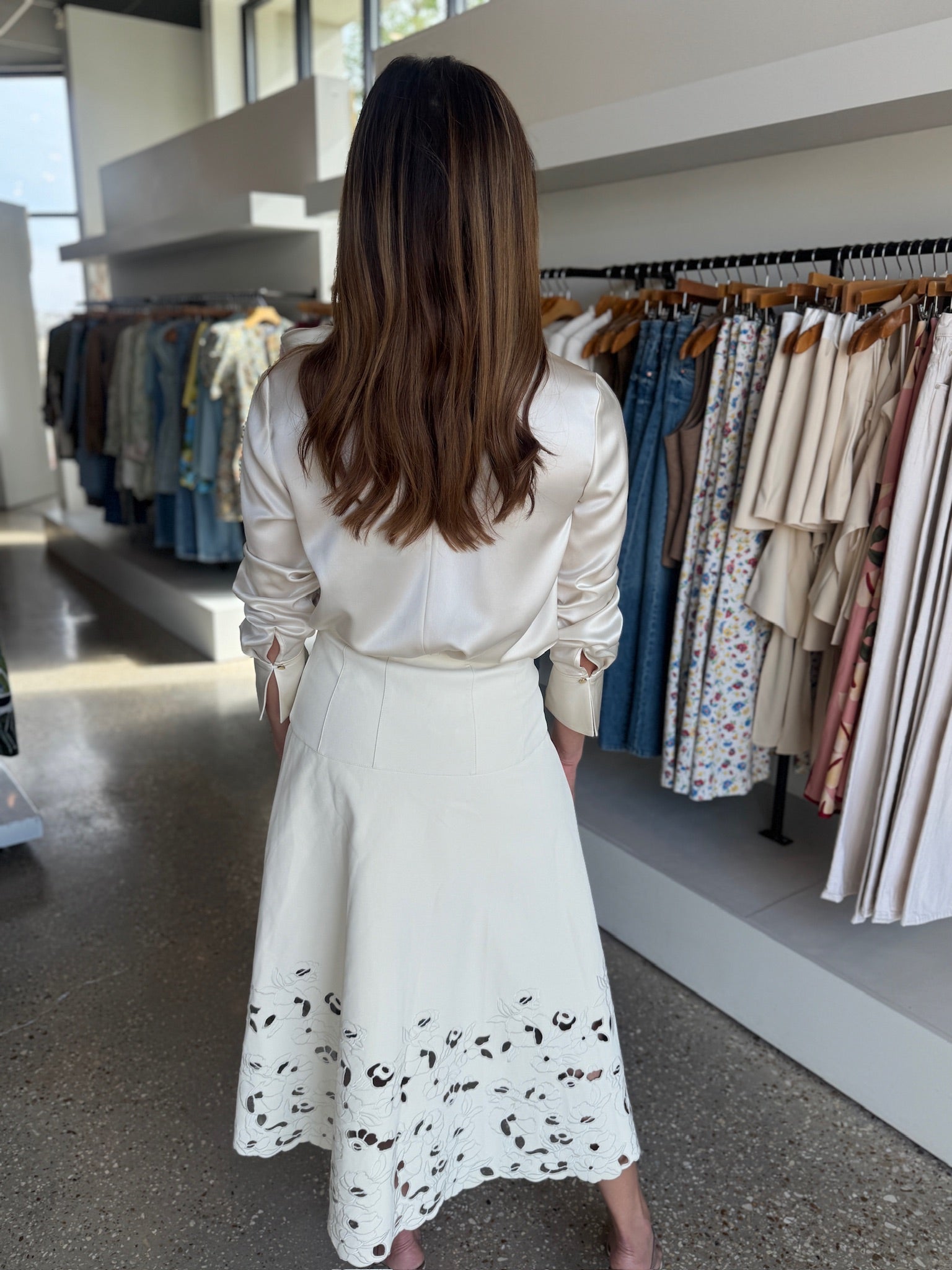 Ivory Veronica Bow Blouse - Amor Lafayette