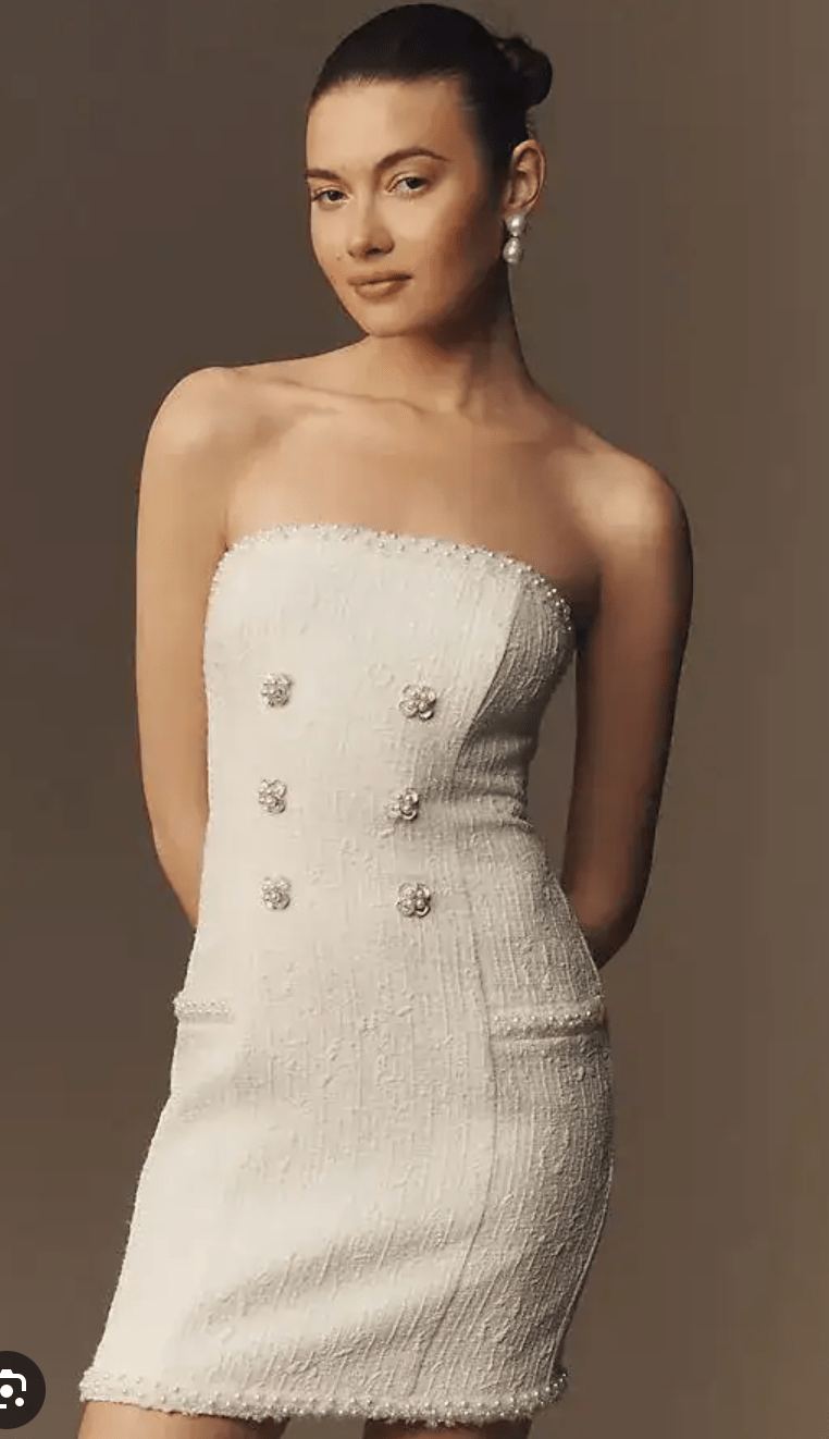 Ivory Victoria Boucle Mini Dress - Amor Lafayette