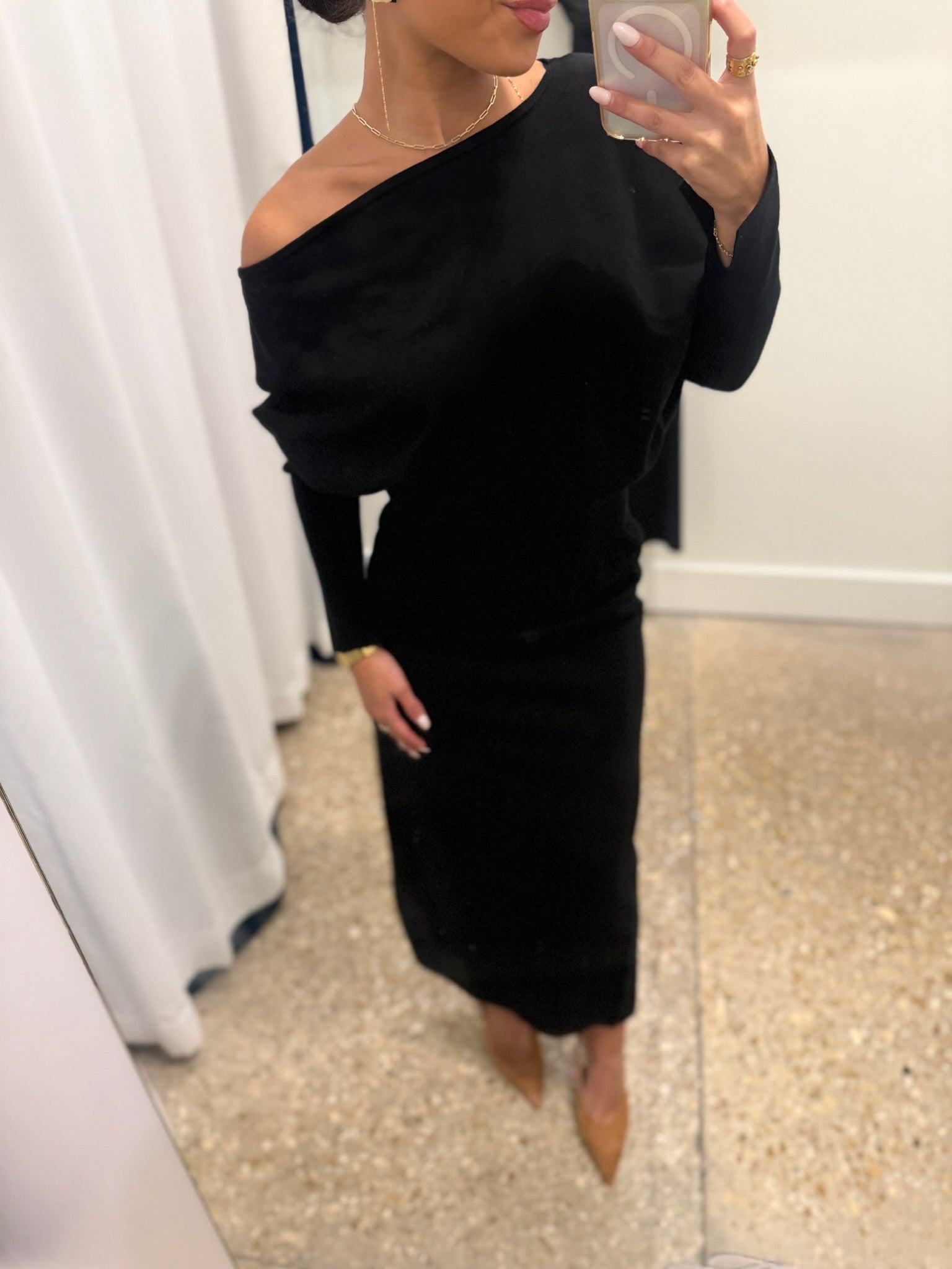 Janese Off Shoulder Midi Dress - Amor Lafayette