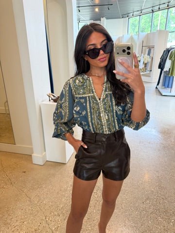JAX VEGAN LEATHER SHORTS - Amor Lafayette