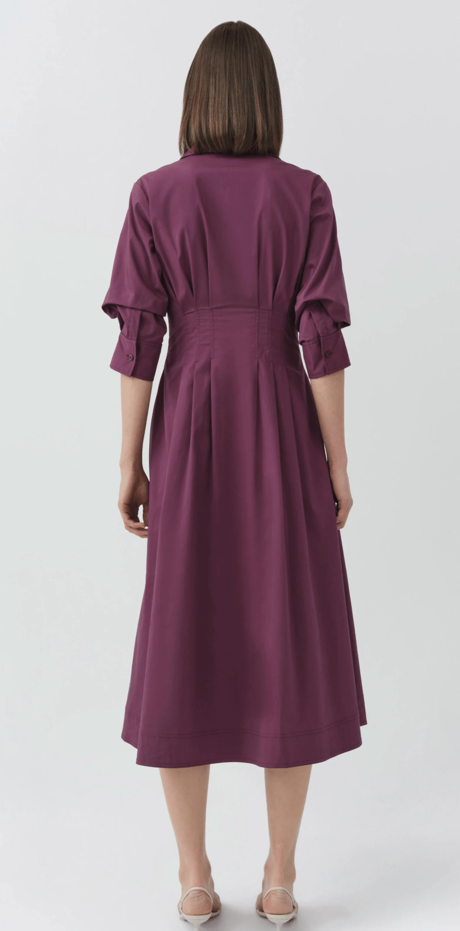 Jazz Pintuck Midi Dress in Fig - Amor Lafayette
